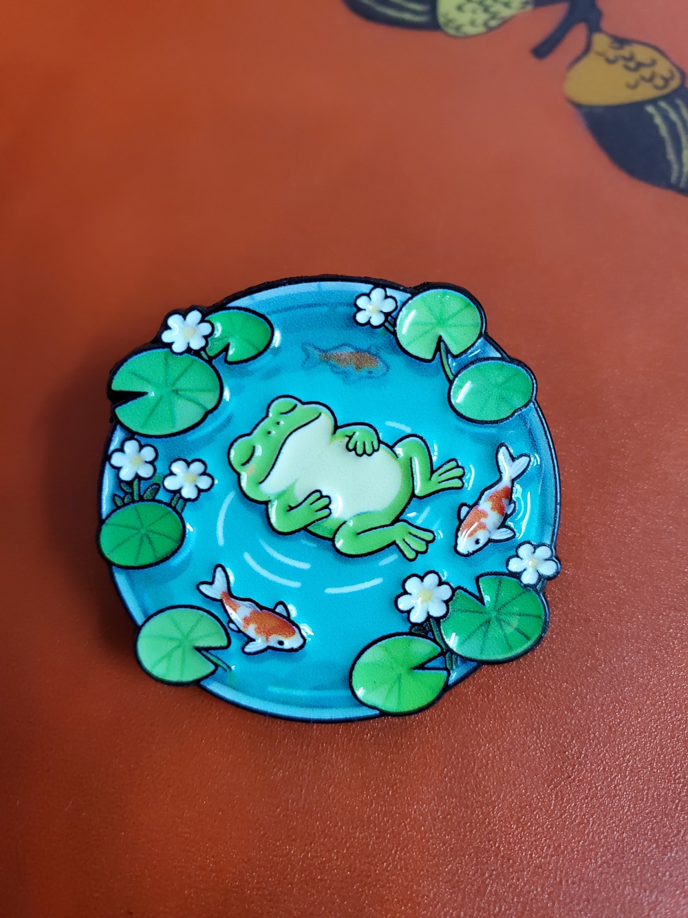 Green Frog Pond Enamel Brooch - Women Jewelry Brooches
